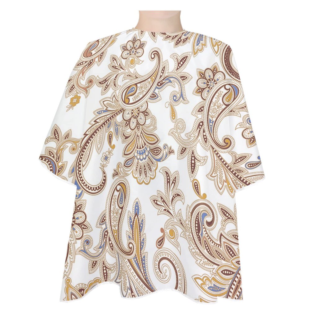Boho Paisley Barber Cape - Salon Hair Cutting Cape for Women,Men,Kids,Adults,Haircut Cape with Adjustable Elastic Neckline Stylist Cape Gown Accessories Da-mask Floral Print Bohemian Style
