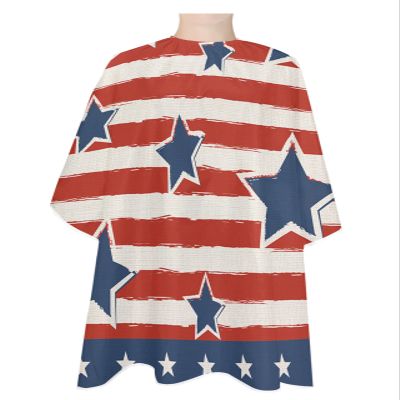 American Flag Barber Cape - Salon Hair Cutting Cape for Women,Men,Kids,Adults,Haircut Cape with Adjustable Elastic Neckline Stylist Cape Gown Accessories Freedom Stripes Stars Patriotic Memorial Day