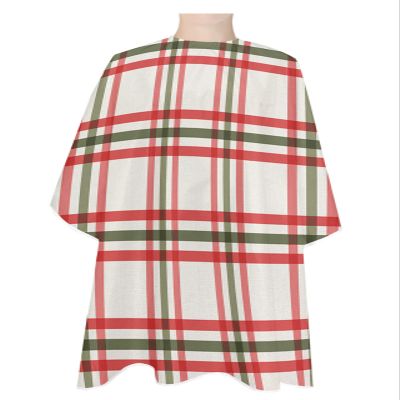 Red Lattice Barber Cape - Salon Hair Cutting Cape for Women,Men,Kids,Adults,Haircut Cape with Adjustable Elastic Neckline Stylist Cape Gown Accessories Vintage Winter Christmas Country Rustic Plaid