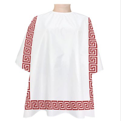 Red White Barber Cape - Salon Hair Cutting Cape for Women,Men,Kids,Adults,Haircut Cape with Adjustable Elastic Neckline Stylist Cape Gown Accessories Simple Traditional Greece European Greek Art
