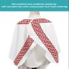 Red White Barber Cape - Salon Hair Cutting Cape for Women,Men,Kids,Adults,Haircut Cape with Adjustable Elastic Neckline Stylist Cape Gown Accessories Simple Traditional Greece European Greek Art view 4