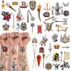Medieval Knight Castle Temporary Tattoos,20 Sheets 220 Pieces Medieval Themed Tattoos Stickers Party Decoration Supplies Party favors for Kids Adults,Birthday Party Favors, Goodie Bag Fillers view 2