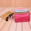 Women Letter Print Cosmetic Bag Small Makeup Bag Travel Makeup Organizer Makeup Pouch Toiletry Bag Purse Pencil Pouch (Pink) view 3