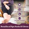 Aloe Socks and Gloves Set | Peach Moisturizing Socks and Gloves Infused with Aloe and Vitamin E | Spa Socks and Gloves for Women view 3