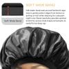Donna Oil Treated Sleep Bonnet, Black Bonnet, 1pc Womens Sleep Cap Elastic Band Bonnet Black Color view 3