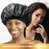 Donna Oil Treated Sleep Bonnet, Black Bonnet, 1pc Womens Sleep Cap Elastic Band Bonnet Black Color view 4