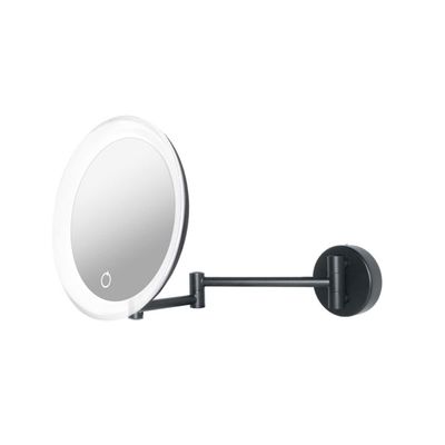 WS Bath Collections Beauty 200T Beauty 13-7/8" W x 7-13/16" H Modern Circular Framed Bathroom Wall Mirror with LED Lighting - Polished Chrome