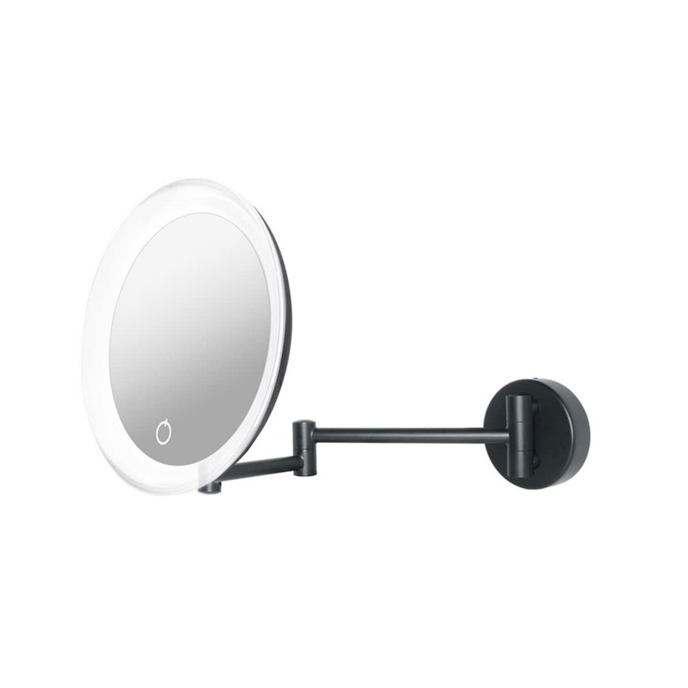 WS Bath Collections Beauty 200T Beauty 13-7/8" W x 7-13/16" H Modern Circular Framed Bathroom Wall Mirror with LED Lighting - Polished Chrome