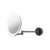 WS Bath Collections Beauty 200T Beauty 13-7/8" W x 7-13/16" H Modern Circular Framed Bathroom Wall Mirror with LED Lighting - Polished Chrome view 1