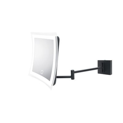 WS Bath Collections Beauty 400T Beauty 8-5/16" W x 8-11/16" H Modern Rectangular Framed Bathroom Wall Mirror with LED Lighting - Matte Black
