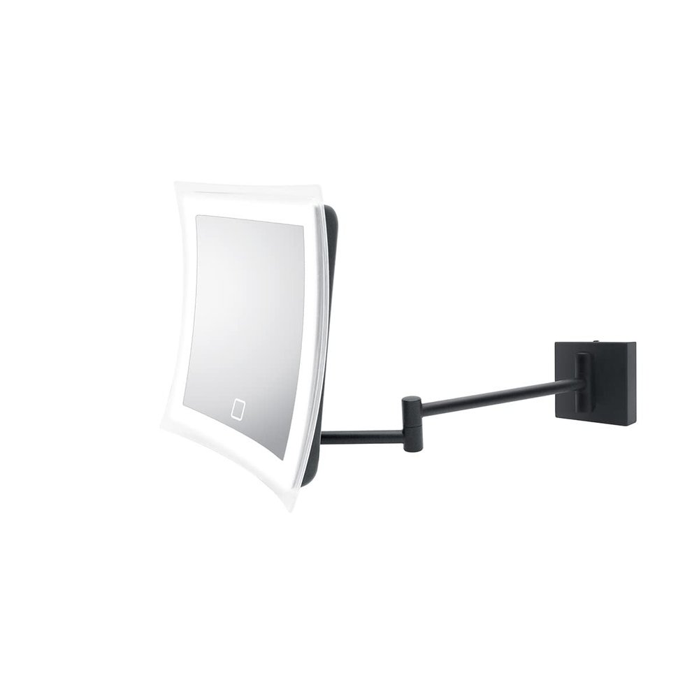 WS Bath Collections Beauty 400T Beauty 8-5/16" W x 8-11/16" H Modern Rectangular Framed Bathroom Wall Mirror with LED Lighting - Matte Black