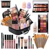 All in One Makeup Kit Full Kit Multipurpose Essential with Eyeshadow Palette,Lip Gloss,Foundation,Mascara,Eyebrow Pencil,Eyeliner,Contour Stick,Makeup Brushes,Cosmetic Bag Makeup Set for Women (DA112) view 1