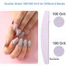 Nail Files (100 Pcs), 100/180 Grit Nail File Emery Board Bulk for Acrylic Nails and Natural Nails, Limas para Unas Acrilicas Profesional Pack Filers for Gel Nail Double Sided Manicure Curved Gray view 2
