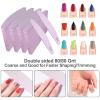 Nail Files 80/80 Grit (100 Pack), Emery Boards for Acrylic Nails and Gel Nails, Coarse Nail File 80 Grits Double Sided Emory Board Professional Nail Filers Reusable Washable Manicure Curved Gray Bulk view 3