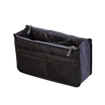 TLULY Organizer Insert Bag Women Travel Insert Organizer Handbag Purse Large Liner Lady Makeup Cosmetic Bag Female Tote (Color : Black)