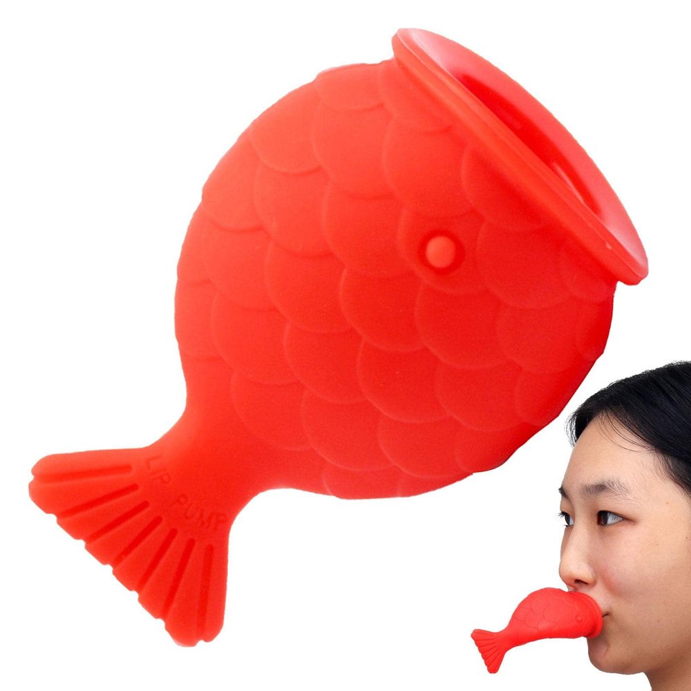 Kumprohu Lip Plumper Device | Soft Silicone Fish Shape Lips Enhancer,Fuller Thicker Mouth Fastly Lip Pumps Bigger Device for Women Female