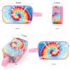 Vipdeal Kids Toiletry Bag for Girls, Travel Toiletry Bag for Little Young Girls Cosmetic Bag Makeup Bag Waterproof Hanging Wash Bag Toddler Toiletries, Tie Dye Pink view 2