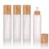 COSIDEA 4 pcs Empty5oz /150ml bamboo lid Frosted glass spray bottle with fine mist despenser head for liquid perfume toiletries containers, toner bottles view 1
