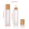 COSIDEA 4 pcs Empty5oz /150ml bamboo lid Frosted glass spray bottle with fine mist despenser head for liquid perfume toiletries containers, toner bottles view 2