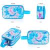 Vipdeal Kids Toiletry Bag for Girls, Travel Toiletry Bag for Teen Girls Cosmetic Bag Makeup Bag Waterproof Hanging Wash Bag Toiletries, Tie Dye Blue view 2