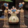 Chinese Hanfu Hair Accessories Set Long Fringed Vintage Hairpins Flower Handmade Hair Sticks For Women Traditional Retro Jewelry view 1