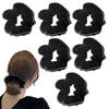 6 PCS Black Velvet Sparkly Diamante Hair Scrunchie,Diamante Hair Scrunchie for Women Girls view 1