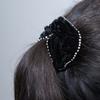 6 PCS Black Velvet Sparkly Diamante Hair Scrunchie,Diamante Hair Scrunchie for Women Girls view 4