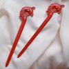Updo Bun Styling Boho Outfit Sandalwood Carved Hair Pin Stick Phoenix view 4