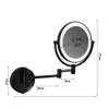 8 Inches Wall Mount Makeup Mirror with 3X Magnification, LED Lighted Double Sided 360 Degree Swivel Vanity Mirror Bathroom Cosmetic Mirror Extension Chrome Finish, Black,Plug ( Color : Charging ) view 2