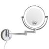 ROWITA 10X Magnification LED Lighted Wall Mount Makeup Mirror, Two-Sided Swivel Extendable Bedroom Or Bathroom Shaving Vanity Mirror 8.5-Inch, Touch Button Adjustable Light, Chromium view 1
