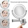 ROWITA 10X Magnification LED Lighted Wall Mount Makeup Mirror, Two-Sided Swivel Extendable Bedroom Or Bathroom Shaving Vanity Mirror 8.5-Inch, Touch Button Adjustable Light, Chromium view 3