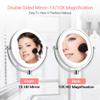 ROWITA 10X Magnification LED Lighted Wall Mount Makeup Mirror, Two-Sided Swivel Extendable Bedroom Or Bathroom Shaving Vanity Mirror 8.5-Inch, Touch Button Adjustable Light, Chromium view 4