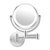 ROWITA 8.5-Inch LED Lighted Wall Mount Makeup Mirror, 5X Magnification Two-Sided Swivel Extendable Bedroom Or Bathroom Shaving Vanity Mirror, Touch Button Adjustable Light, Chromium view 1