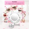 ROWITA 8.5-Inch LED Lighted Wall Mount Makeup Mirror, 5X Magnification Two-Sided Swivel Extendable Bedroom Or Bathroom Shaving Vanity Mirror, Touch Button Adjustable Light, Chromium view 2