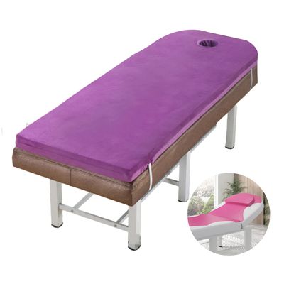 Lash Bed Topper Memory Foam,7cm Thick Massage Table Mattress Topper,Foam Padding for Spa Bed with Washable Cover,Foldable Lash Bed Cushion,Square/Round/Trapezoidal Head,Purple r,70x180cm