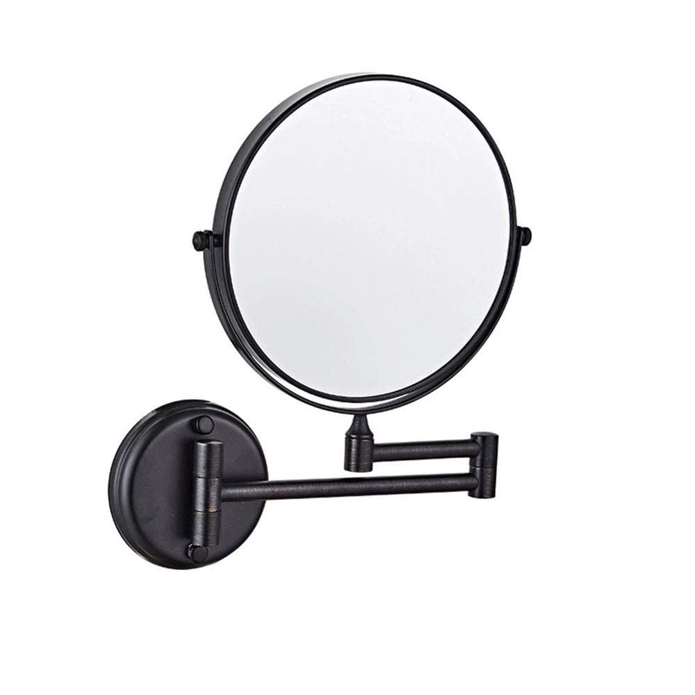ROWITA Wall Mount Makeup Mirror, Round Shape Double-Sided 3X Magnification 360 Swivel Extendable Bathroom Cosmetic Vanity Mirror 8 Inch Chrome Finish,8inches (Color : 6inches)