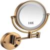 8-Inch Wall Mount Makeup Mirror, 10x Magnification Cosmetic Mirror with Lights led, Double Sided Mirror Bathroom Mirror 360 Rotation, for Makeup, Shaving, Facial Care view 1