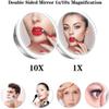 8-Inch Wall Mount Makeup Mirror, 10x Magnification Cosmetic Mirror with Lights led, Double Sided Mirror Bathroom Mirror 360 Rotation, for Makeup, Shaving, Facial Care view 3