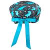 CALOMED Scrub Cap for Women and Men, Euro Style Scrub Caps, Working Hat, Head Cover with Ribbon Ties and Buttons, Long or Short Hair (Dinosaurs on Gray) view 3