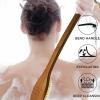 ICANdOIT-17.71Inch Natural Stiff Sisal Bristles Anti-Slip Long Handle Bath Brush,Bent Handle Shower Scrubber for Exfoliating,Shower Back Brush,Exfoliation Set with Pumice Stone(1 Pack) view 2