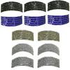 Dz Pk 12 Count JCGY 3.75" Bar Barrettes 5 Rows Sparkly Prong Mounted Crystals 0004-D view 1