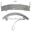 Dz Pk 12 Count JCGY 3.75" Bar Barrettes 5 Rows Sparkly Prong Mounted Crystals 0004-D view 3
