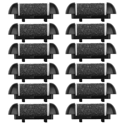12 Pack Replacement Refill Rollers for Electric Foot File Callus Remover Pedicure Kit Tools Grinding Roller Head for Hard Callus and Tough Dead Skin (12pcs Extra Coarse)