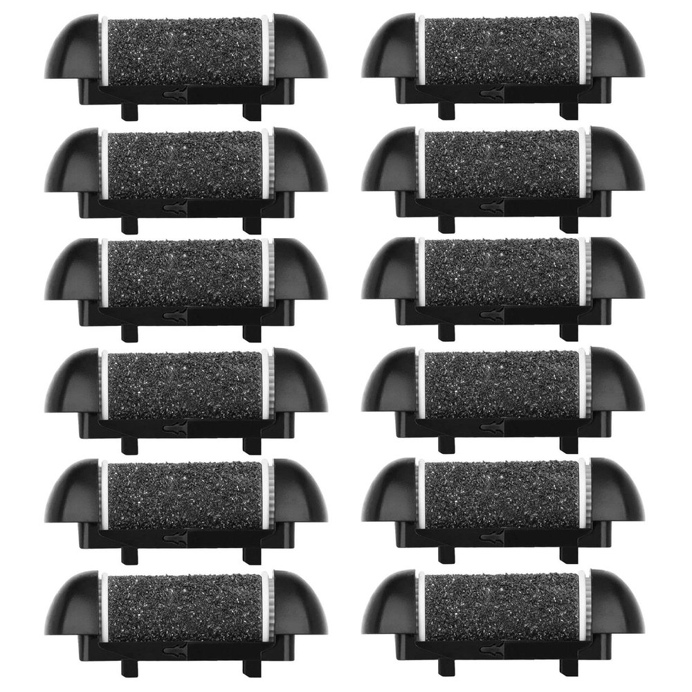 12 Pack Replacement Refill Rollers for Electric Foot File Callus Remover Pedicure Kit Tools Grinding Roller Head for Hard Callus and Tough Dead Skin (12pcs Extra Coarse)