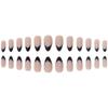RikView Black French Tips Nails Almond Press on Nails Medium Fake Nails Black Glossy Nails 24 PCS/Set view 3
