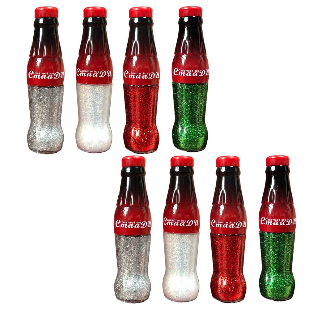 Magik 4-8 Pack Colorful GLITTER Liquid Eyeliner Set Matte Neon Waterproof (8 Pack(2 Ea), Red+Green+Silver+White)