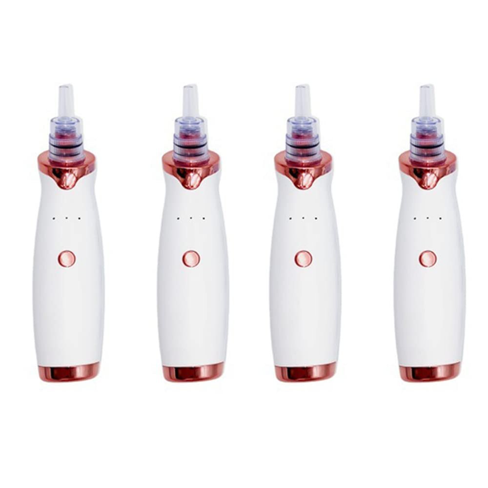 Magik 2-4 Pack Electric Blackhead Comedone Remover Pore Vacuum Cleaner Rechargeable (White, 4 Pack)
