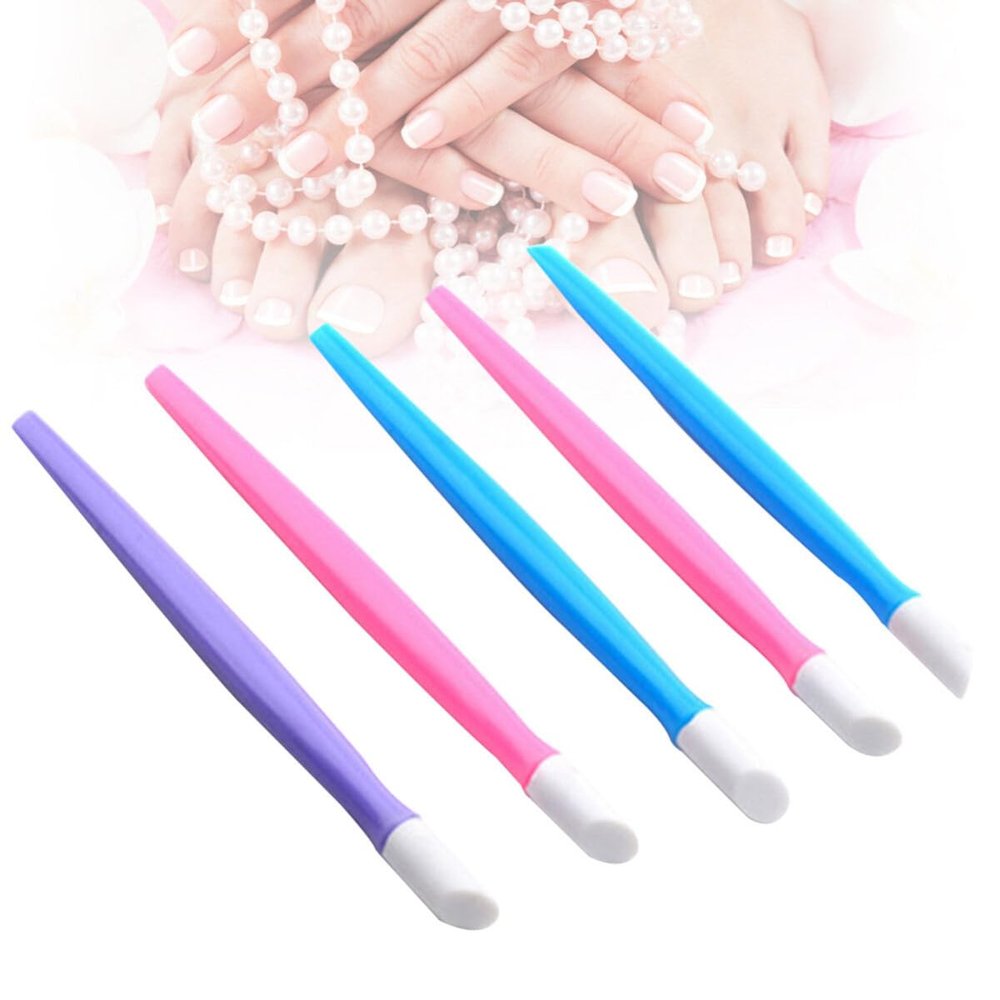 Mikinona Nail Cuticle 10pcs Professional Manicure Tools Tipped Handles Dead Skin Pusher for Smooth Manicure (random Colors)