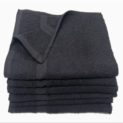 Towel Supercenter 15X25 Hand Towels Salon Towels Gym Towels 100% Cotton for Salon, Spa, Golf, Gyms 24pack 36pack 60pack 120 Pack (Black, 60)