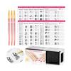 Nail Art Book Design Practice With 3pc Rose Gold Nail Liner Pen 360pcs Nail Wipes Lines Drawing Painting Template Learning Book Manicure Tools For Beginner (white) view 1